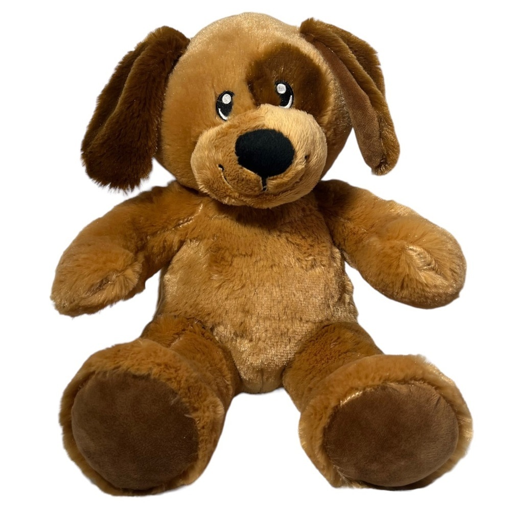 Build A Bear Puppy Dog‎ 16" Plush Tan Brown Eye Spot Stuffed Animal Toy BAB 2016